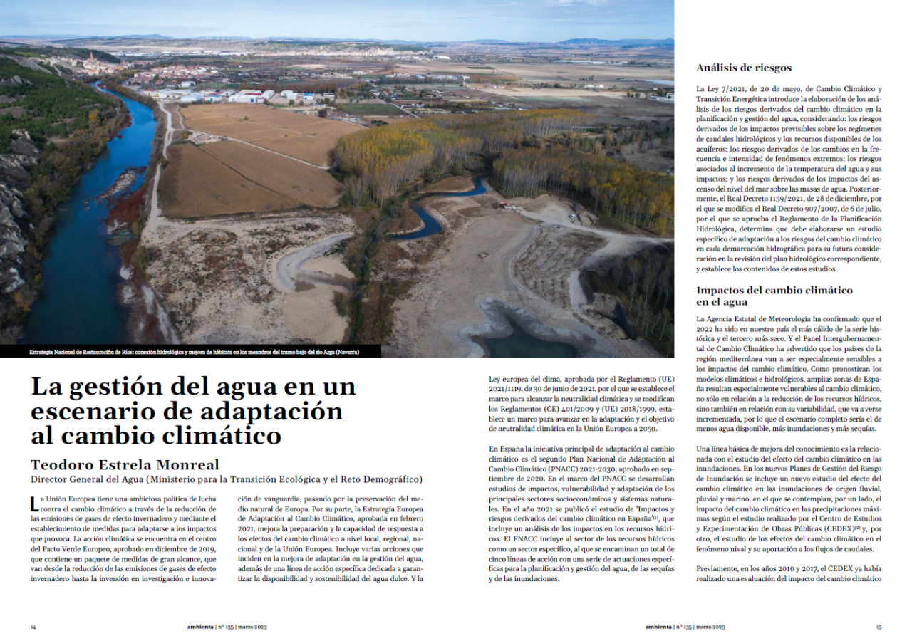 La gestión del agua en un escenario de adaptación al cambio climático 