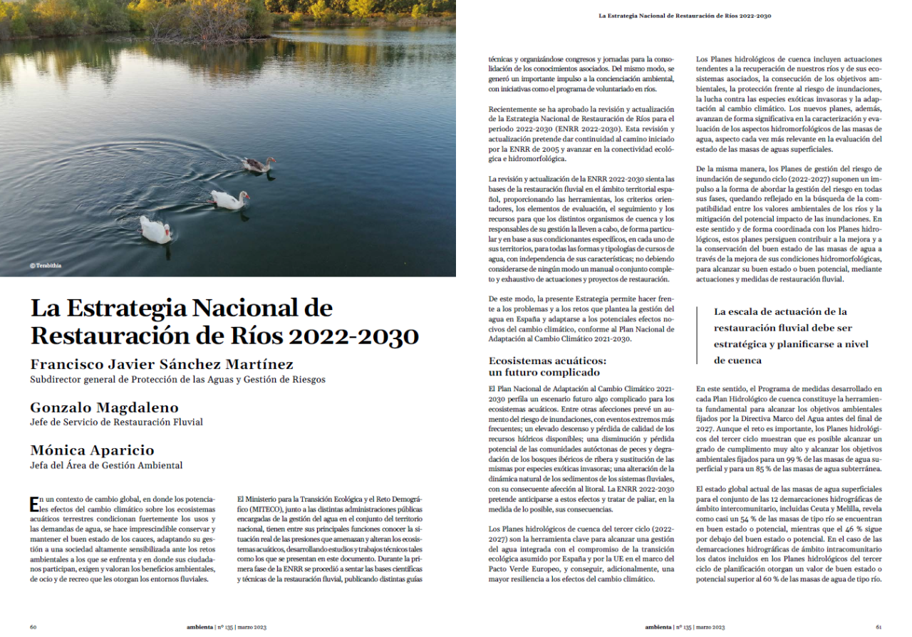 La Estrategia Nacional de Restauración de Ríos 2022-2030