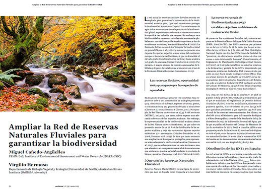 Ampliar la Red de Reservas Naturales Fluviales para garantizar la biodiversidad