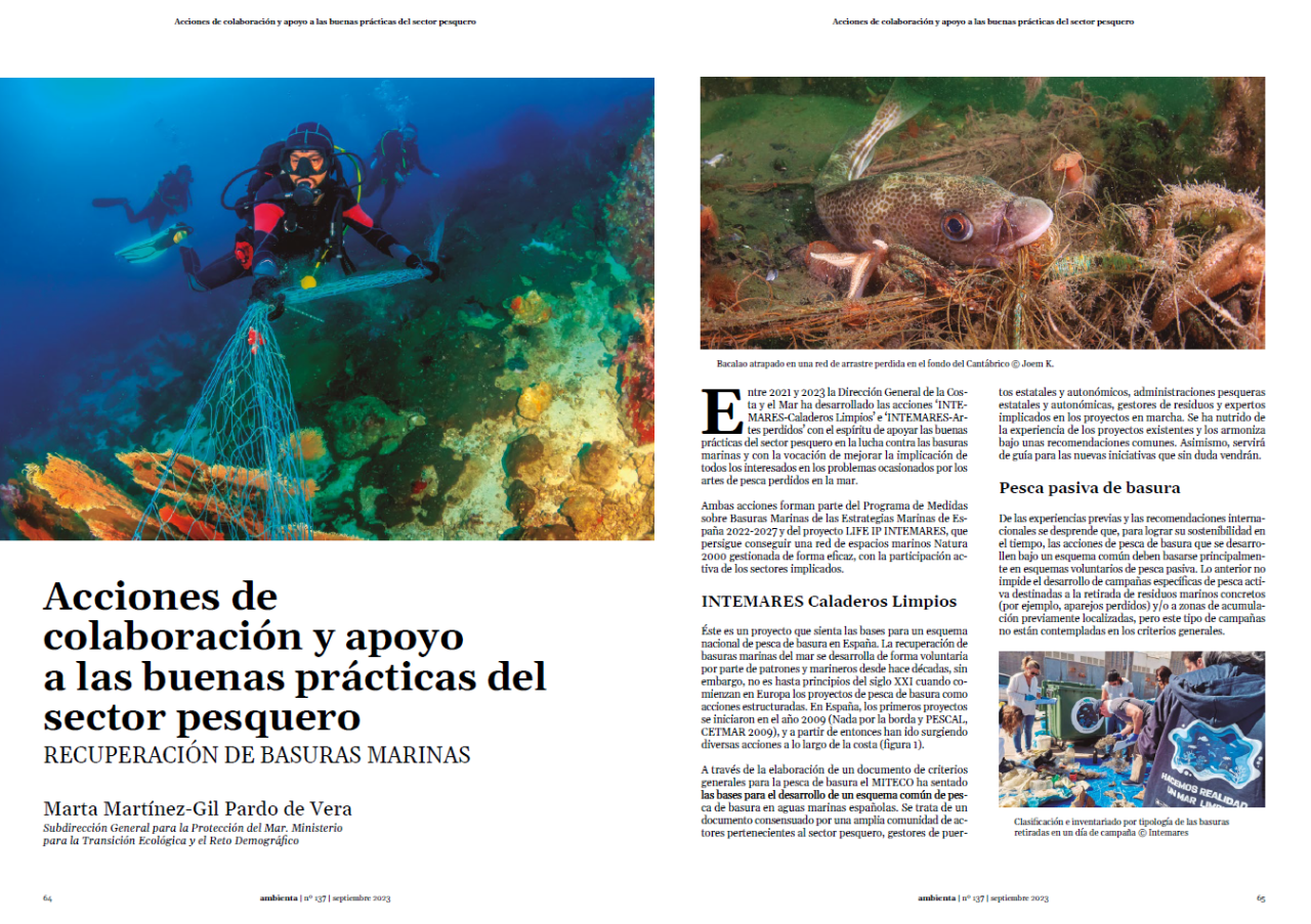 Acciones de colaboración y apoyo a las buenas prácticas del sector pesquero. Recuperación de basuras marinas