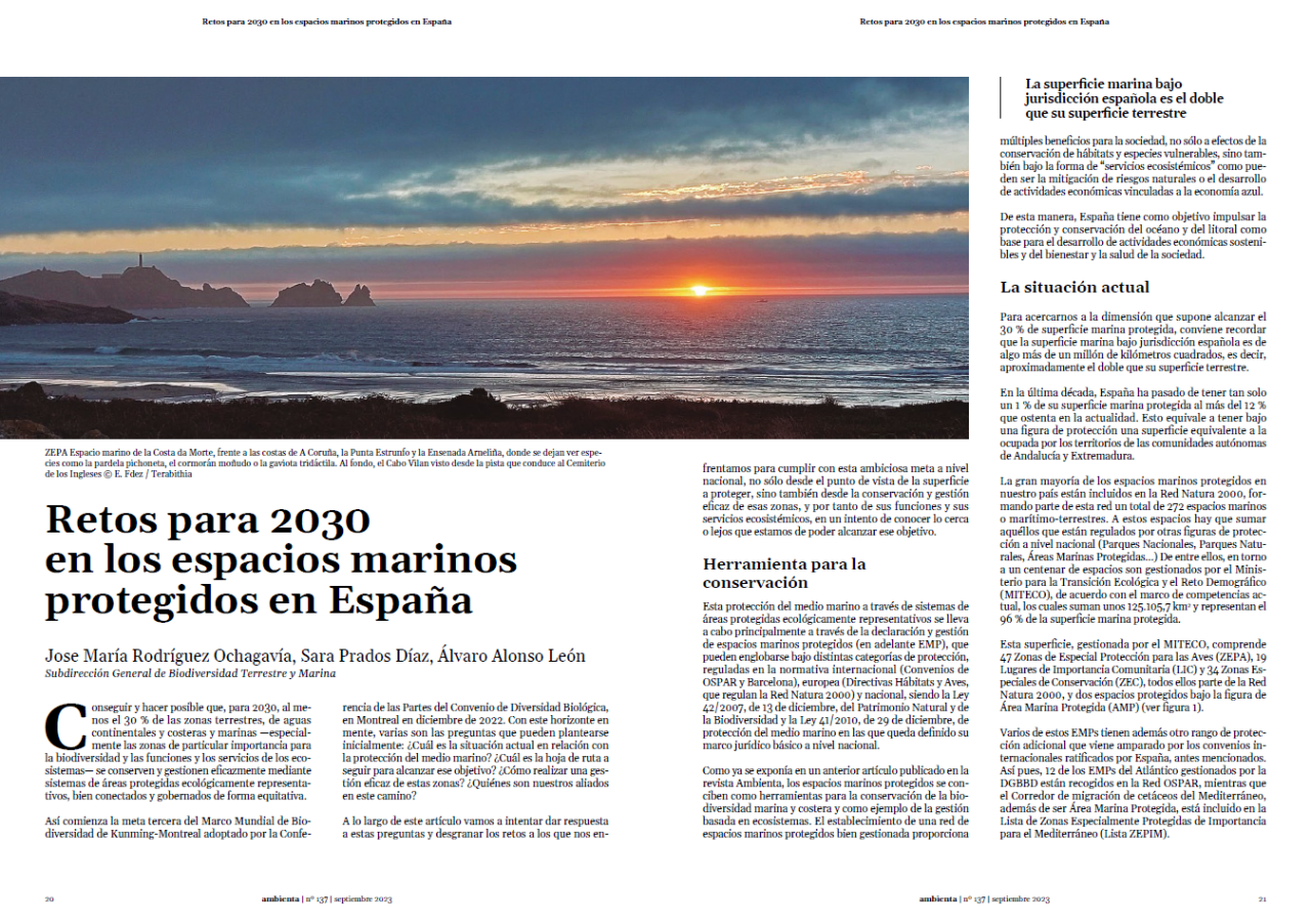 Retos para 2030 en los espacios marinos protegidos en España