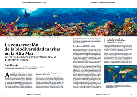 La conservación de la biodiversidad marina en la Alta Mar. Acuerdo ‘Biodiversity Beyond National Jurisdiction' (BBNJ)
