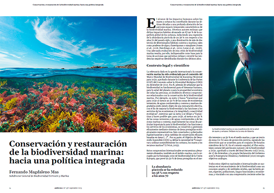 Conservación y restauración de la biodiversidad marina