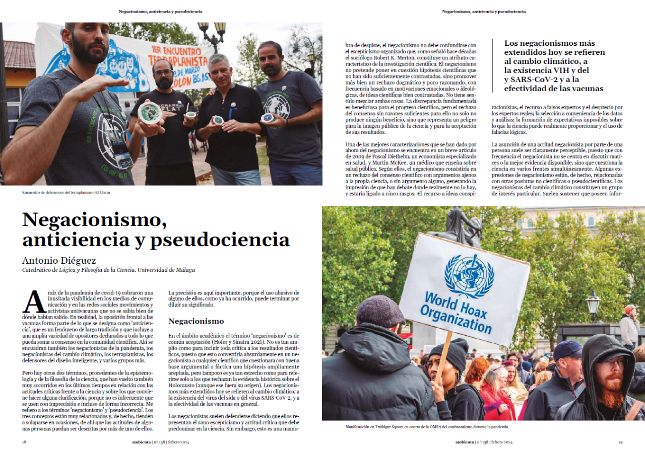 Negacionismo, anticiencia y pseudociencia