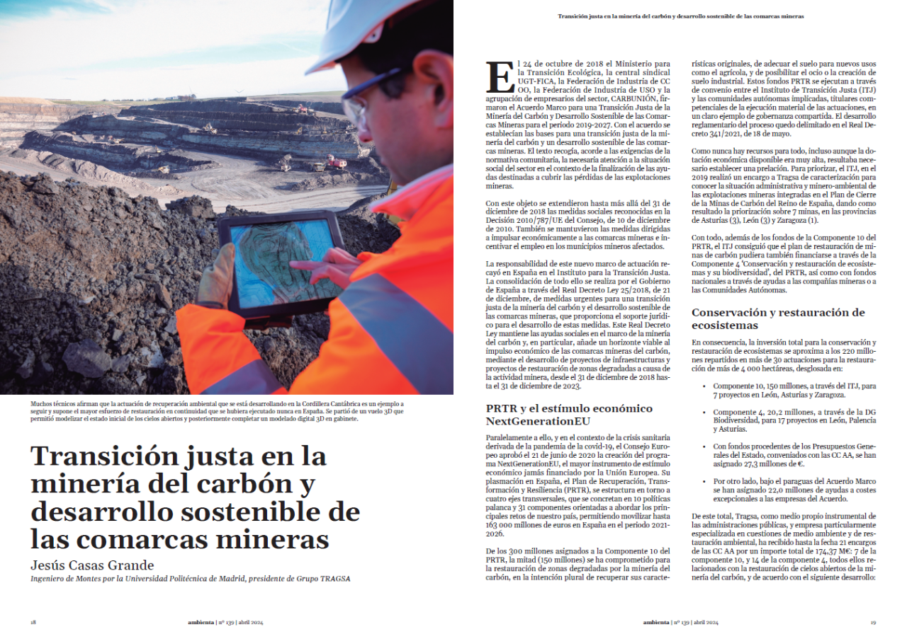 Transición justa en la minería del carbón y desarrollo sostenible de las comarcas mineras
