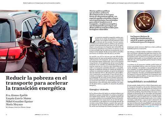 Reducir la pobreza en el transporte para acelerar la transición energética