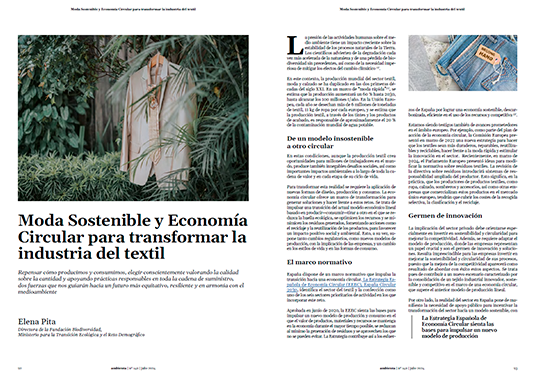 Moda Sostenible y Economía Circular para transformar la industria del textil 