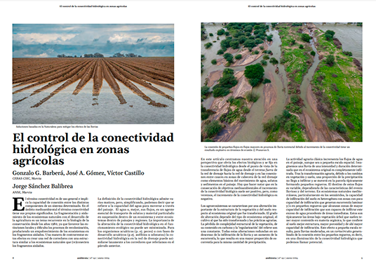 El control de la conectividad hidrológica en zonas agrícolas