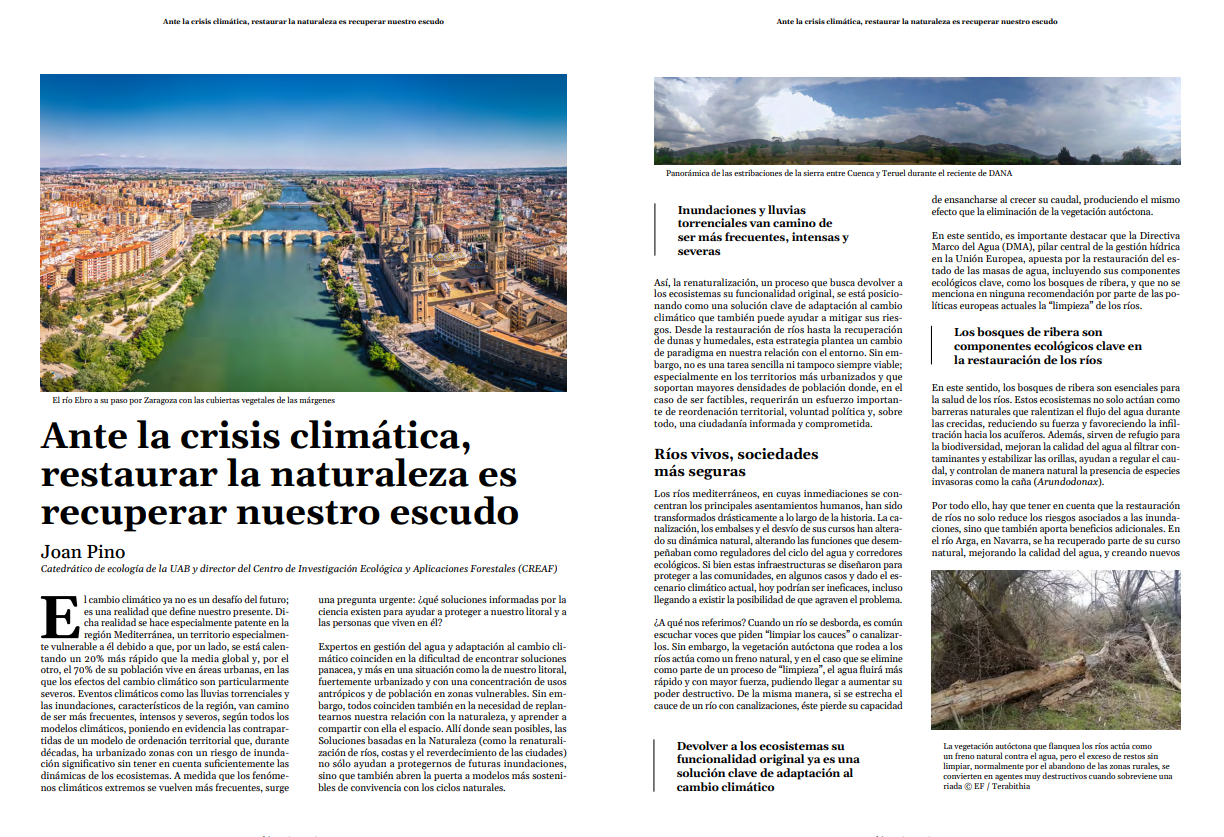 Ante la crisis climática, restaurar la naturaleza es recuperar nuestro escudo